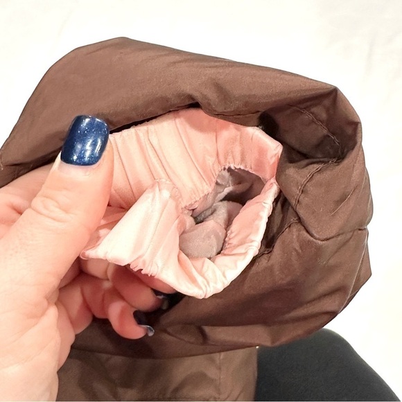 Gap babyGAP Brown Pink Down Filled Bunting Winter Hooded Snowsuit - Picture 9 of 11